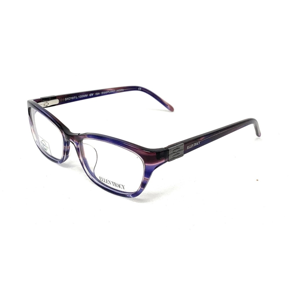 ELLEN TRACY Women's Eyeglasses Frames Isa Eggplant Horn 51mm‎